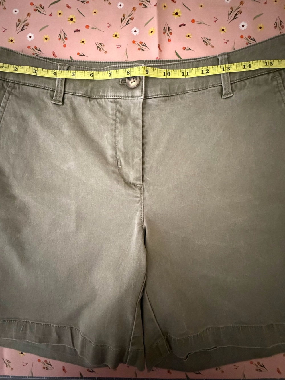 Tommy Bahama Olive Green Shorts with Pink Floral Lining